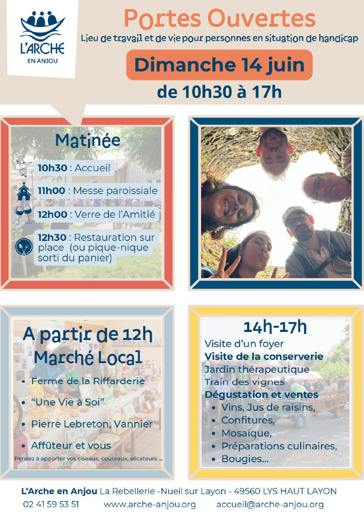 L'affiche des portes ouvertes de la Rebellerie, organisées le dimanche 14 juin à Nueil-sur-Layon.