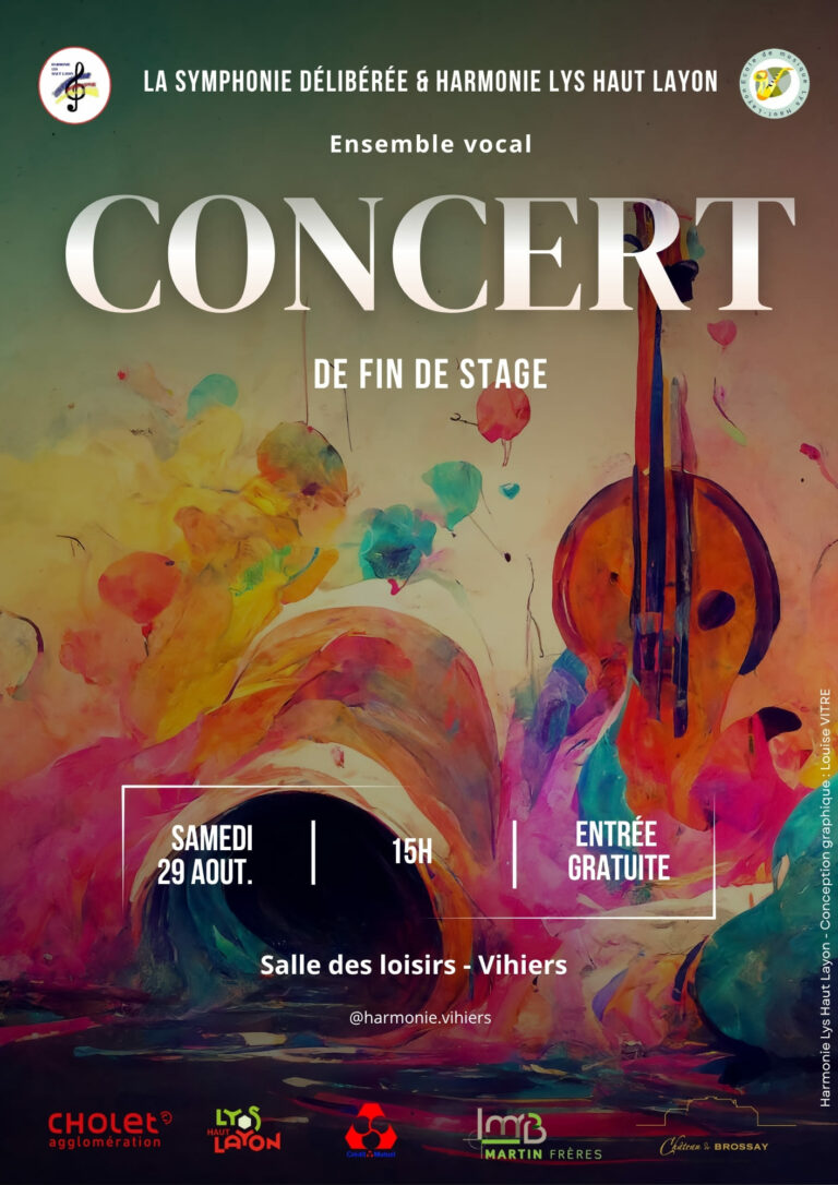 L’Harmonie Lys-Haut-Layon et la Symphonie délibérée donneront un concert ouvert à tous pour clôturer leur semaine musicale à Vihiers. | L’Harmonie Lys-Haut-Layon et la Symphonie délibérée