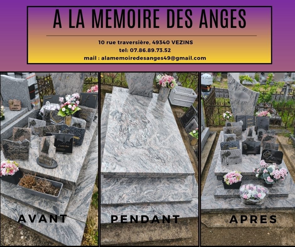 Avant et après une intervention réalisée dans le cadre de l'entretien d'une sépulture. | David Papin